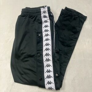 Vintage Kappa Banda Tear Away Button Track Pants Men's L Black Omni Logo Y2K